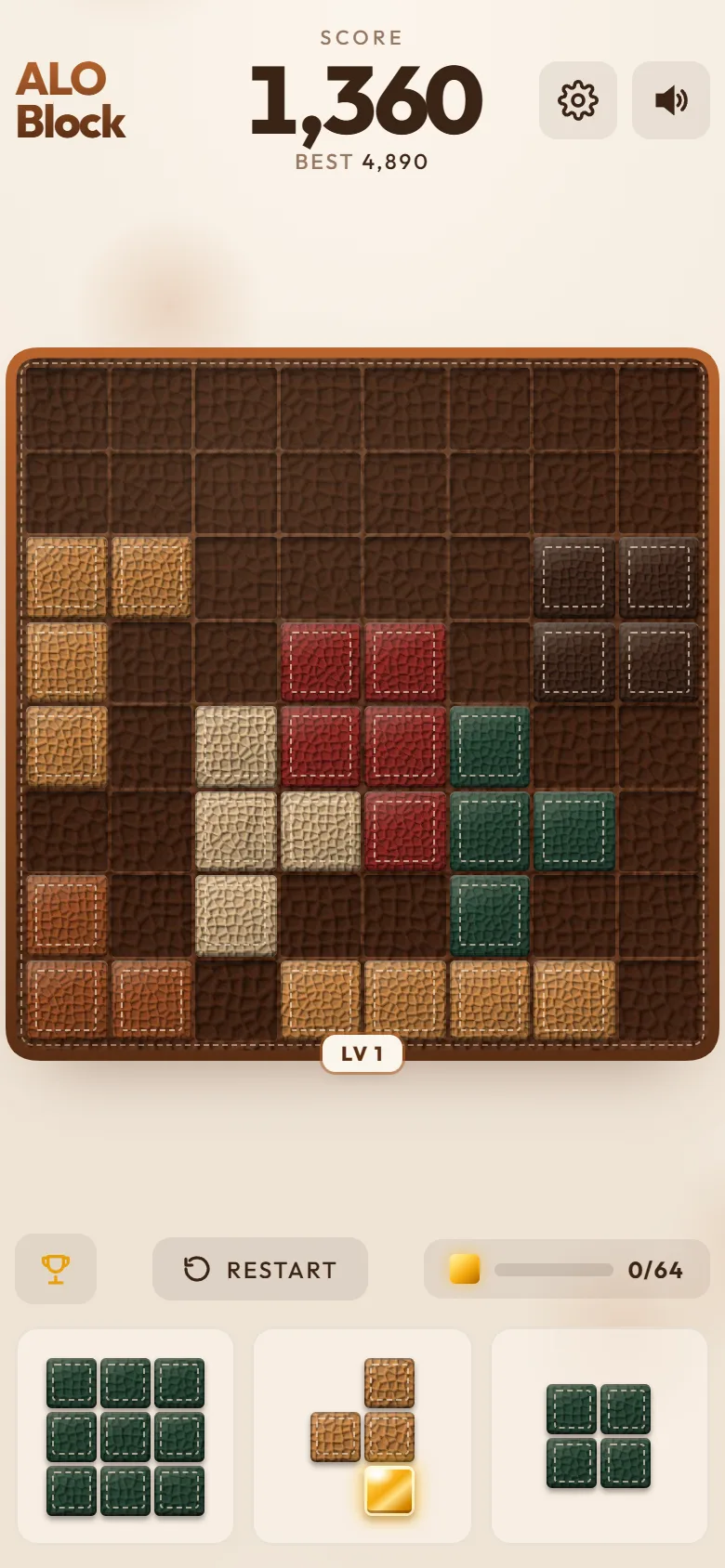 Gameplay with the stitched Leather skin